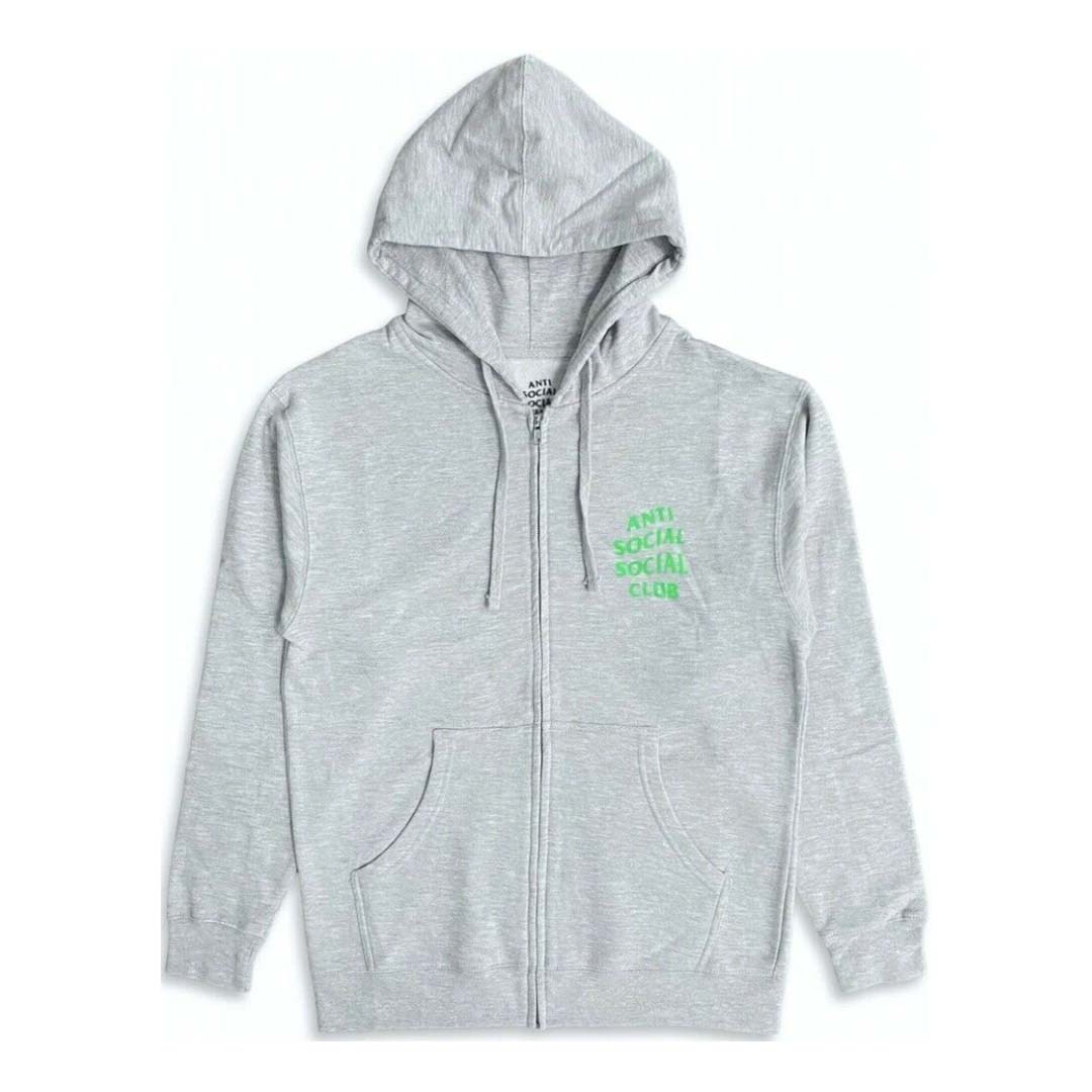 ASSC Electric Green Logo Zip-Hoodie 'Grey' | NWAHYPE