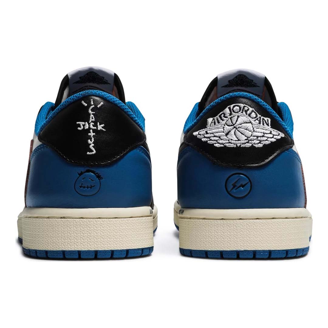 Jordan 1 Retro x Fragment Design x Travis Scott Low Blue for Sale