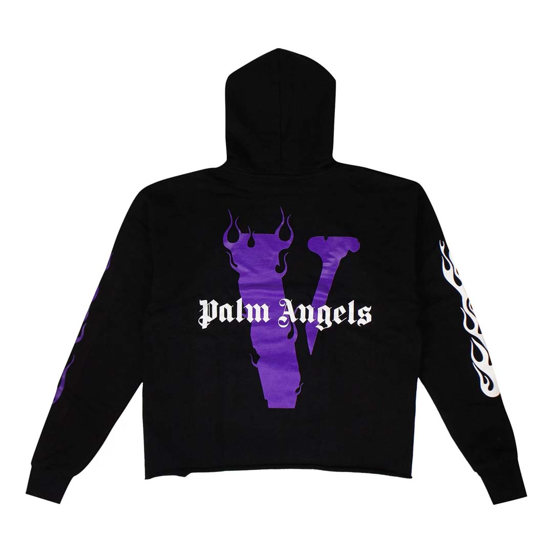 Palm angels black and purple hoodie hot sale