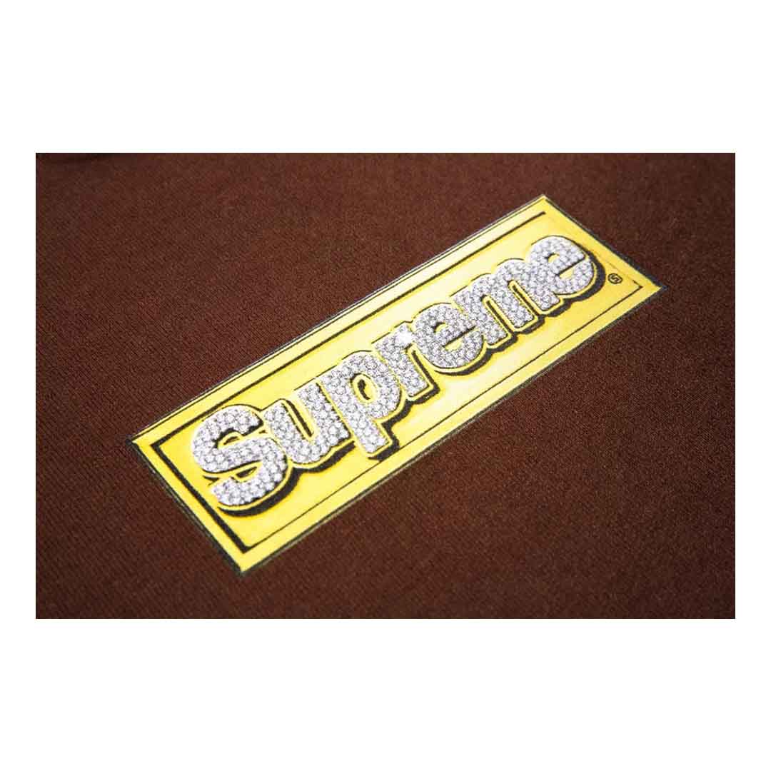 Supreme Bling Box Logo Hoodie Brown in store now!☕️✨ Size L
