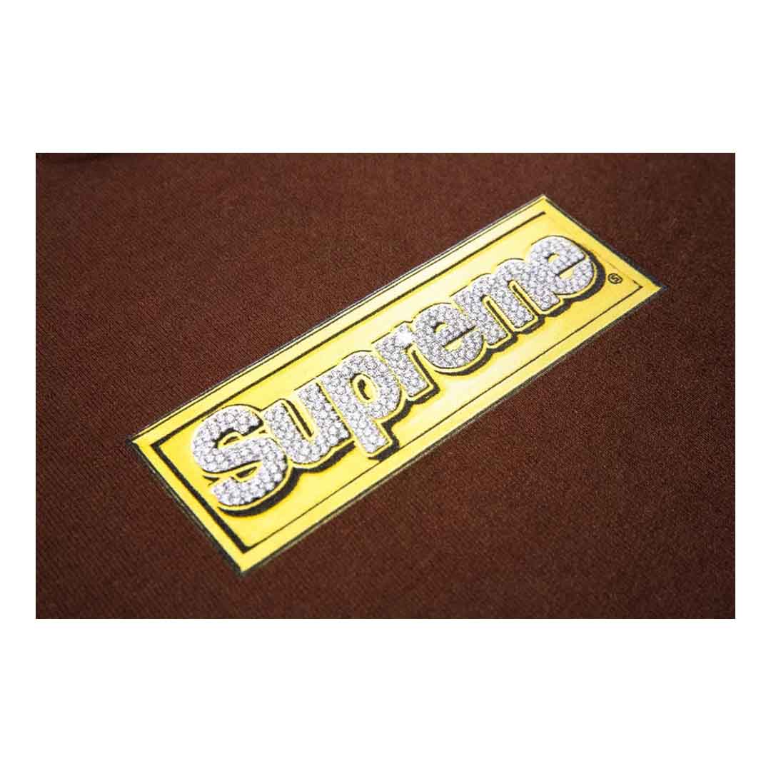 Supreme Bling Box Logo Sweatshirt 'Brown' | NWAHYPE