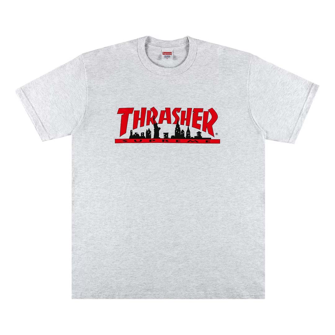 Grey and clearance red thrasher shirt