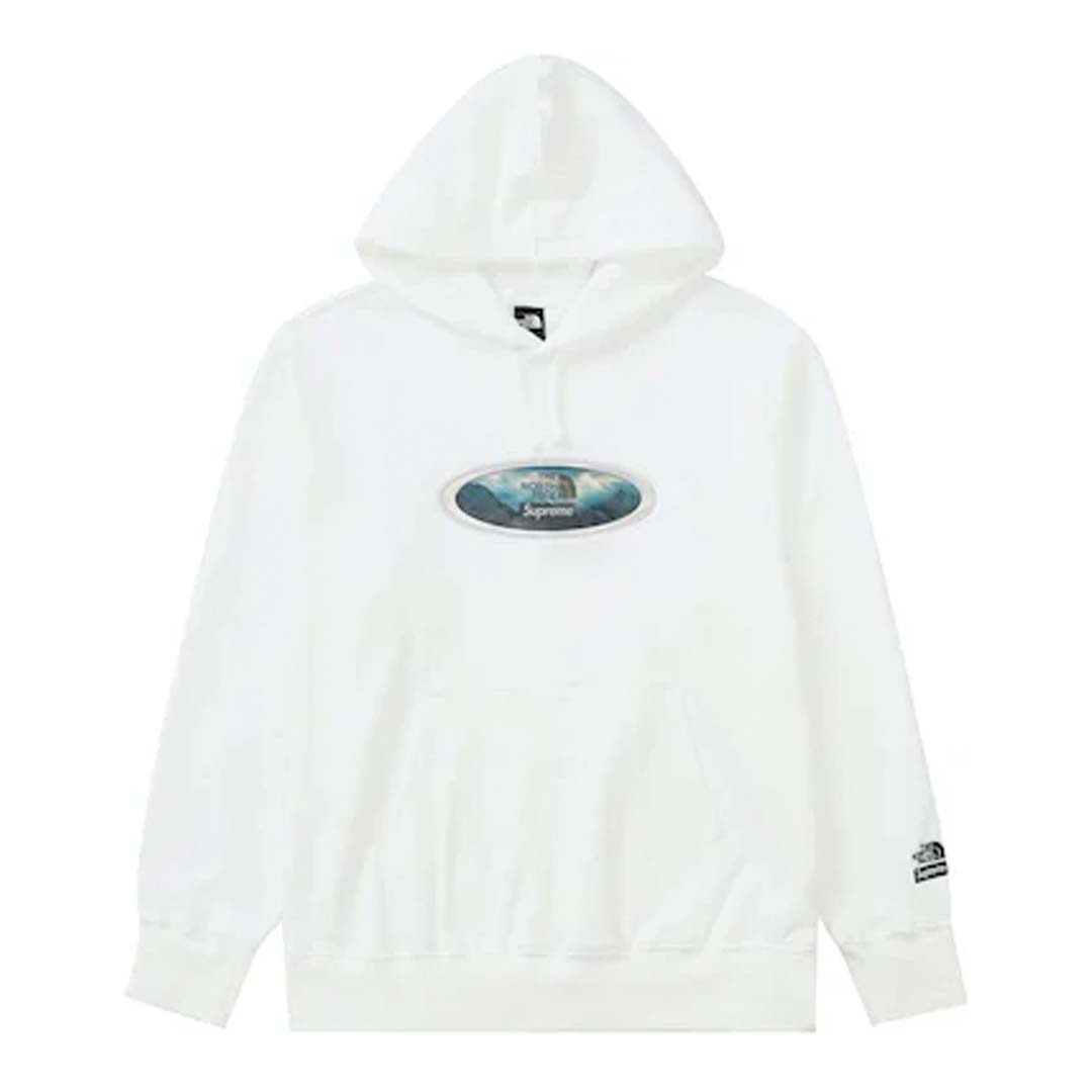 Supreme x TNF Lenticular Mountains Hooded Sweatshirt 'White