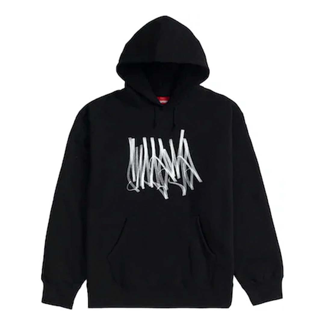 supreme tag logo hooded sweatshirt