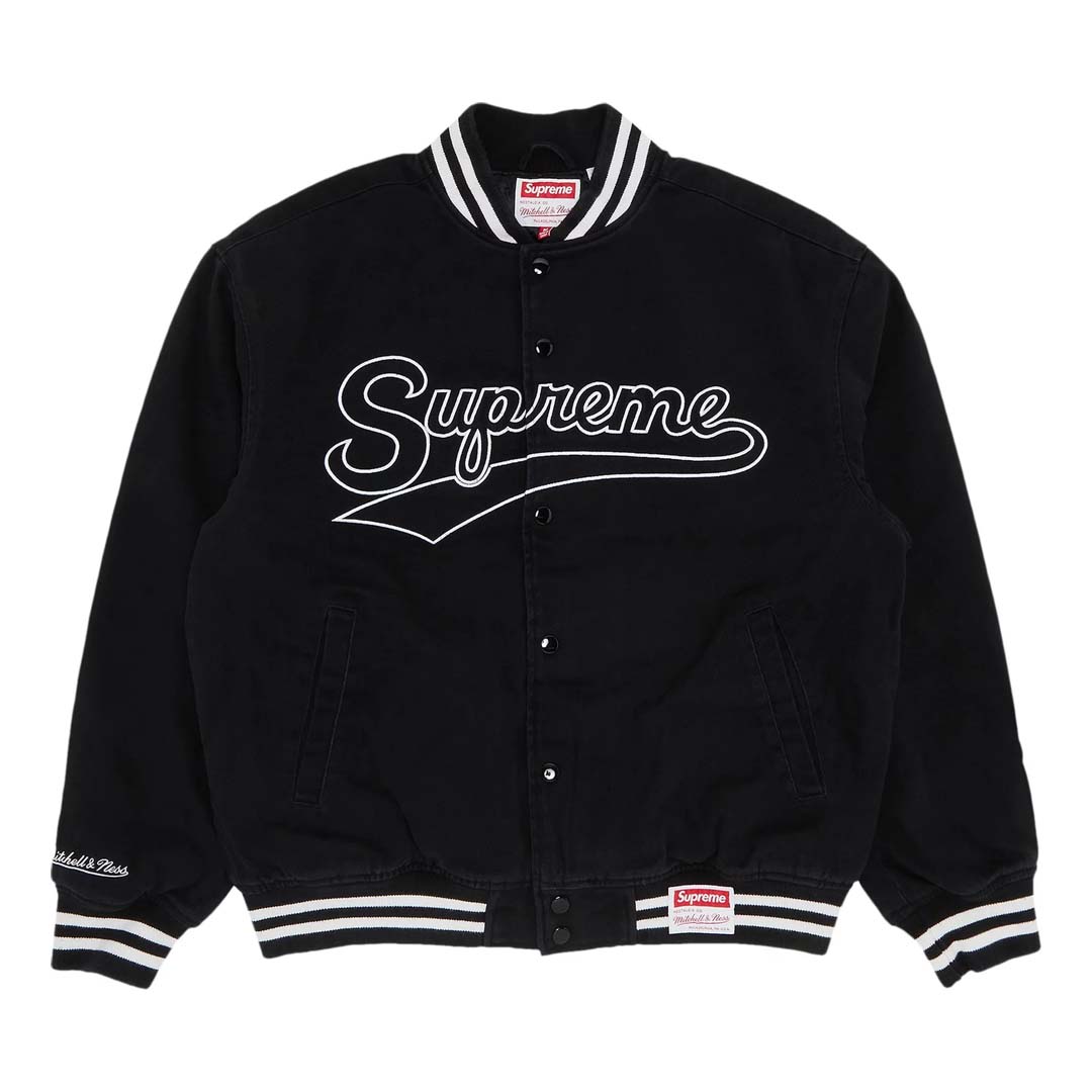 Supreme x Mitchell & Ness Doughboy Twill Varsity Jacket 'Black'