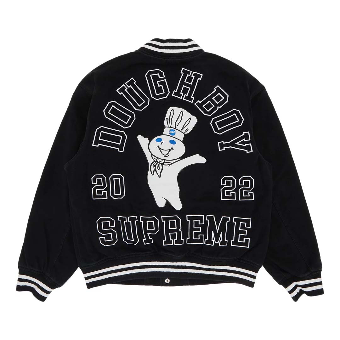 Supreme x Mitchell & Ness Doughboy Twill Varsity Jacket 'Black'