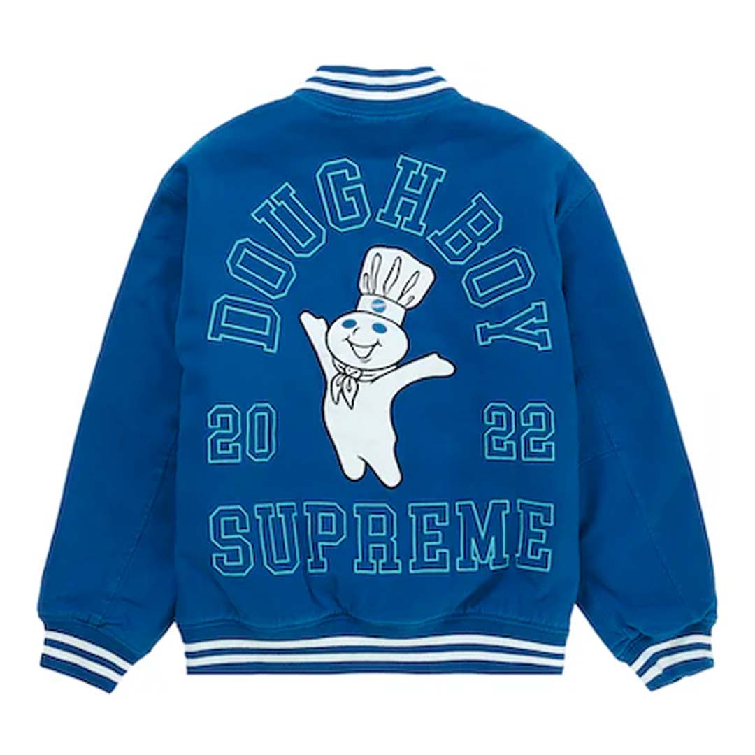 Supreme x Mitchell & Ness Doughboy Twill Varsity Jacket 'Blue 