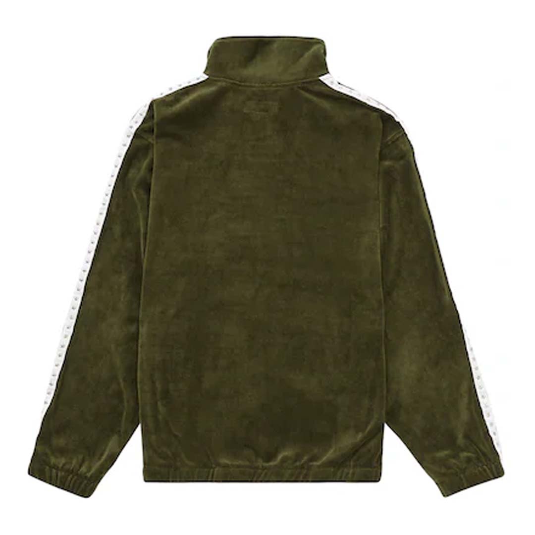 Supreme Studded Velour Track Jacket 'Olive'