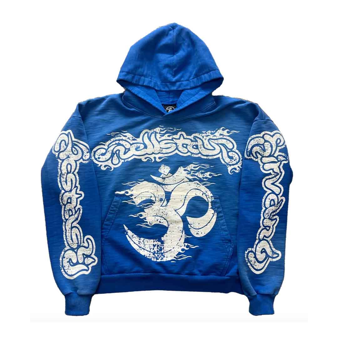 Hellstar Studios Blue Yoga Hooded Sweatshirt Blue | NWAHYPE