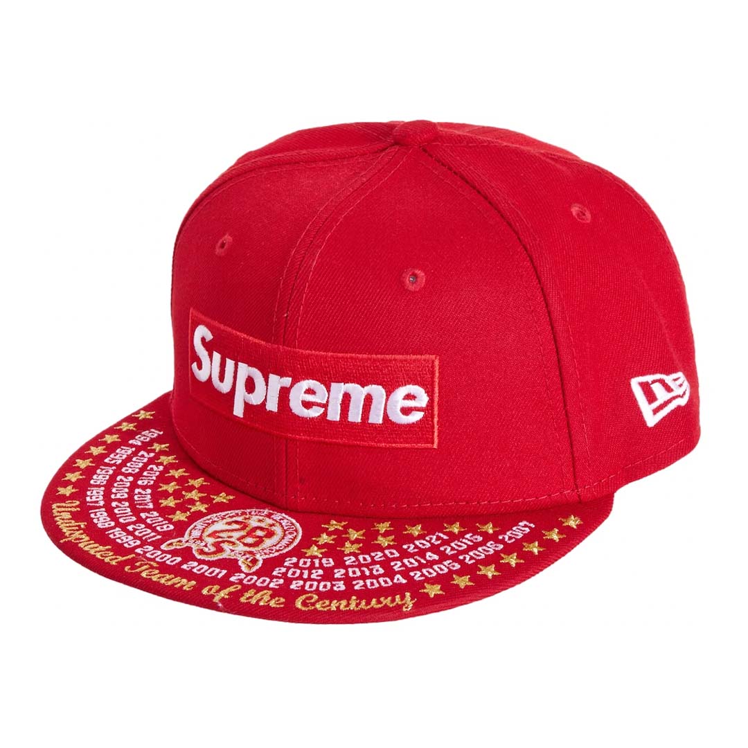 Supreme Undisputed Box Logo New Era Fitted Hat Red | NWAHYPE