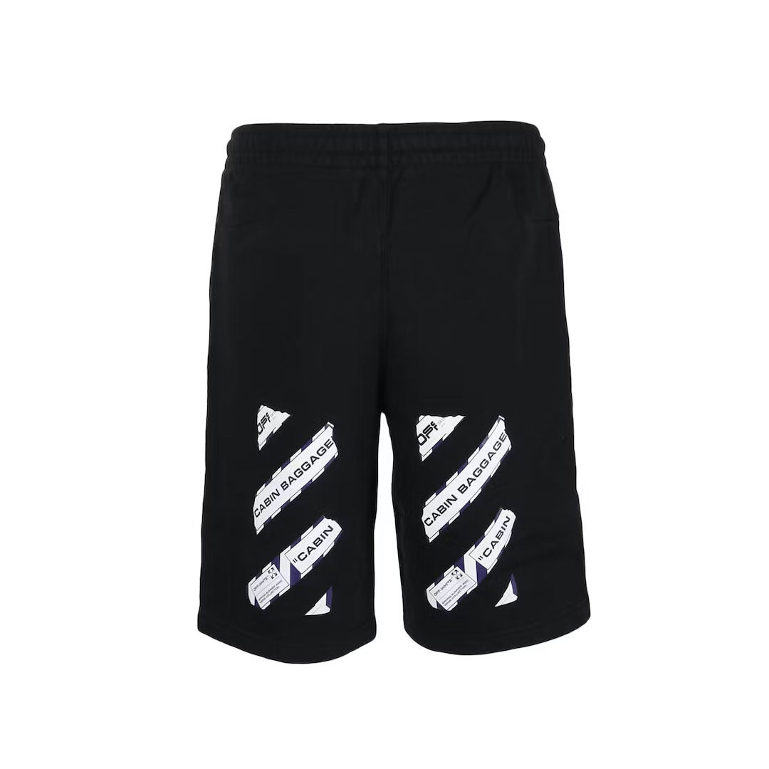 Off White Airport Tape Sweatshort Black | NWAHYPE