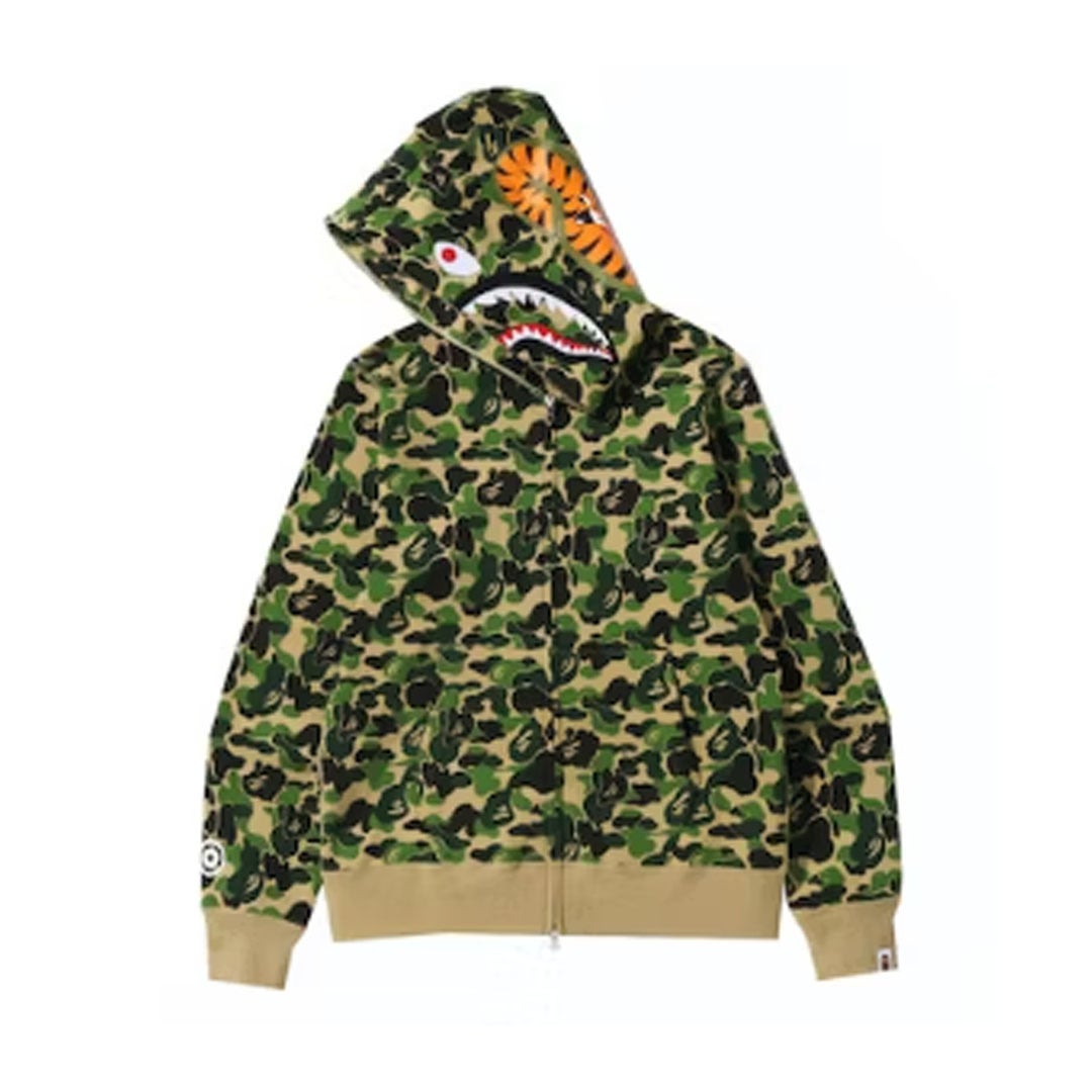 BAPE ABC Camo Shark Full Zip Hoodie Green NWAHYPE